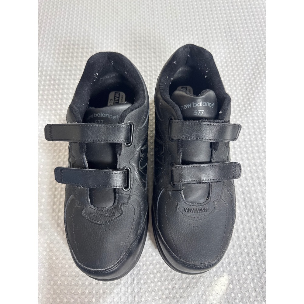 New Balance Walking Shoes Mens 9 577 MW577VK Black Hook and Loop EUC
